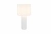 Lampka nocna stołowa ceramiczna podstawa tkaninowy abażur biała minimalistyczna klasyczna BLAIR R51811031 Rl